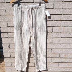 Jules & Leopold Linen Blend Capris Casual Jogger  NEW Medium